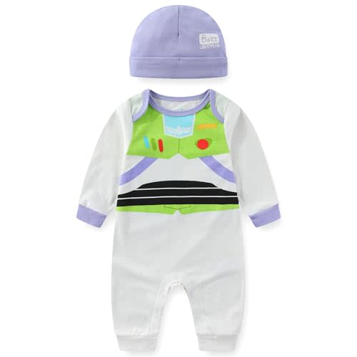 Disney Toy Story Buzz Baby Boys Romper Coverall with Cap 2 Pc Set Infants