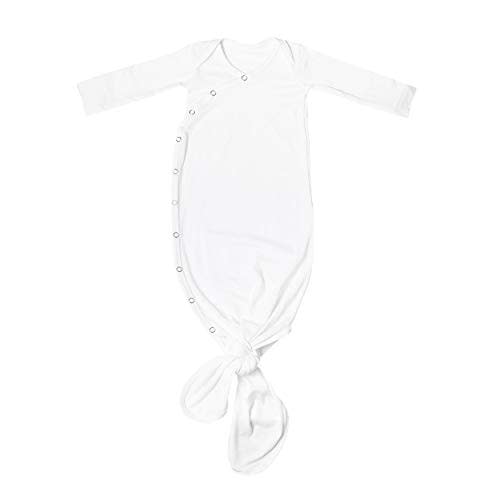 Copper Pearl Baby Gown - Knotted Newborn Sleepers for Baby Boy and Girl, Soft Stretchy Long Sleeve Infant Gowns with Bottom Tie and Hand Mittens, Perfect Hospital Coming Home Outfit (Dove)