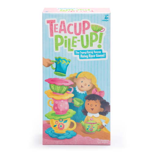 Educational Insights Teacup Pile-Up! Relay Race Preschool Game for 2-4 Players, Ages 4+