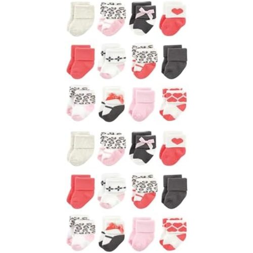 Luvable Friends Unisex Cotton Rich Baby Terry Socks 24-Pack