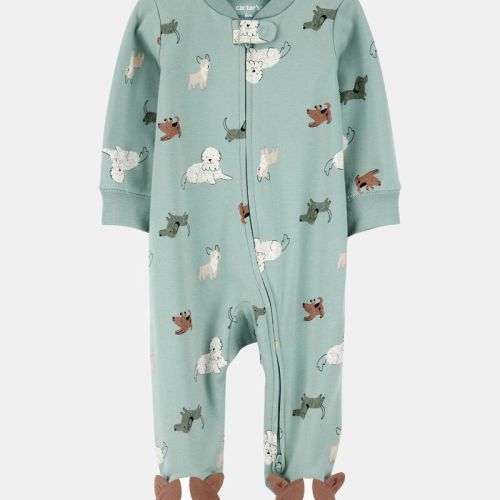 Baby Boy Dog Print 2-Way Zip Cotton Sleeper | Carter’s Oshkosh Canada