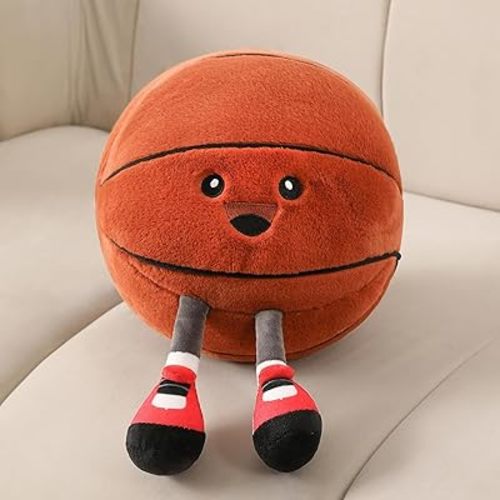 Funny Basketball Plush Pillow with Legs – Cute Stuffed Animal Toy for Boys Girls, Basketball Throw Pillow Gift for Room Decor, Couch or Bed Valentines Day Gifts (Baketball Plush 11 Inch)