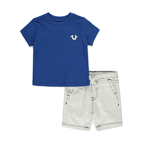 True Religion Baby Boys' 2-Piece Horseshoe Shorts Set Outfit
