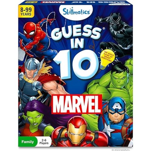 Skillmatics Guess in 10 Marvel, Perfect for Boys, Girls, Kids, Teens, Adults Who Love Card Games, Board Games, Travel Toys, Avengers, Spiderman, Iron Man, Gifts for Ages 8, 9, 10 and Up