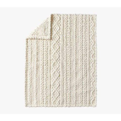 Carved Cable Sherpa Baby Blanket | Pottery Barn Kids