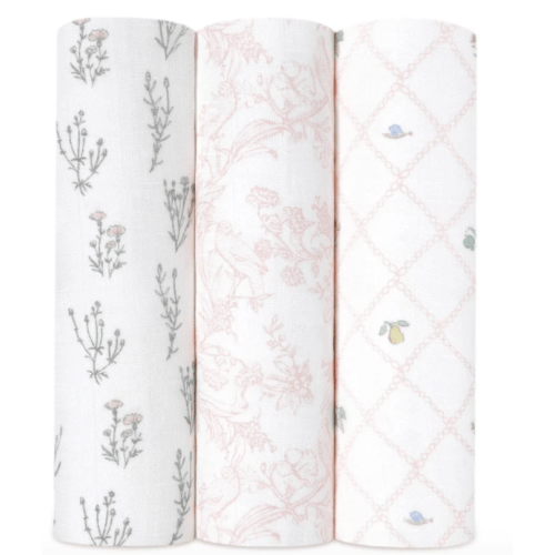 French Floral Silky Soft Swaddle 3 Pack | aden + anais