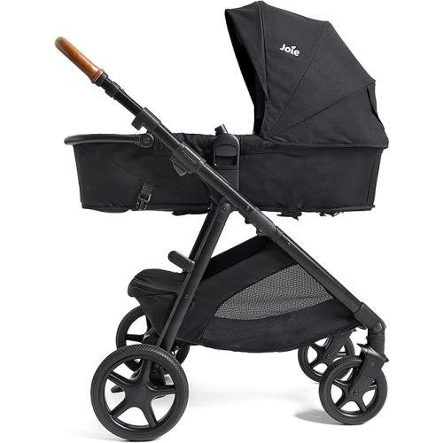 Joie Ginger 4-in-1 Convertible Pramette and Stroller, Height Adjustable seat, All-Wheel Suspension, Extra Storage – for Newborns and Toddlers (Shale)