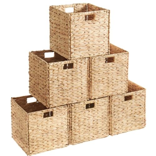 10.5" x 10.5" in Water Hyacinth Storage Cube Bin Baskets