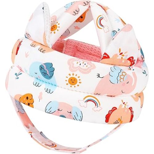 Accmor Baby Head Protector for Crawling Walking, Cute Baby Helmet Adjustable No Bumps Infant Safety Cap, Breathable Protective Kid Headguard Soft Cushion Anti-Collision Helmets for 6m-24m (Elephant)