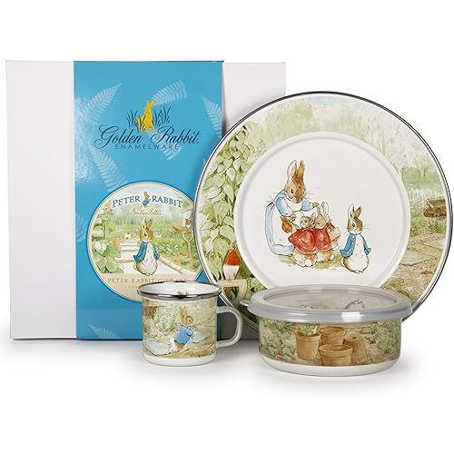 Golden Rabbit Enamelware - 3-piece Child Dinner Set (Peter Rabbit)