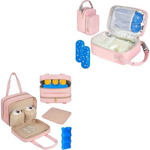 Wearable Breast Pump Storage Bag Compatible with Momcozy/Medela/Elvie/Willow Breast Pump with Ice Pack and Water Resistant Mat,Breastmilk Cooler Travel Bag with Ice Pack,Bag Only