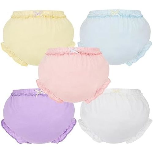 5 Pcs Baby Bloomers Diaper Cover for Toddler Girls Soft Cotton Shorts Toddler Undies