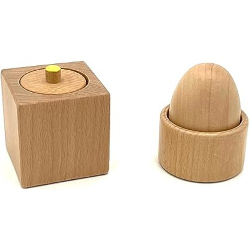 Leticia's Corner Set of Wooden Pincer Grasp and Egg Cup Puzzles, First Puzzles, Montessori Toys for 6 Months+, Fine Motor Skills Learning