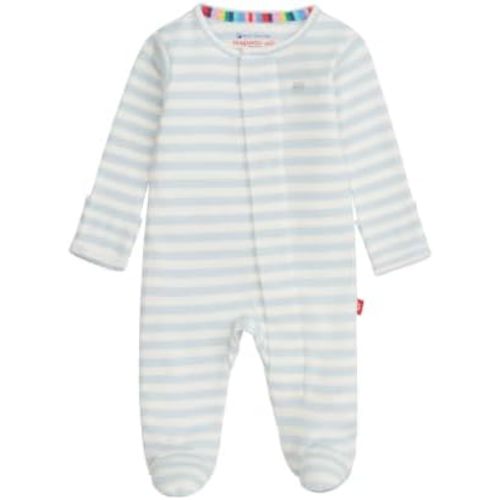 Magnetic Me 100% Organic Cotton Magnetic Baby Footie Pajamas | Super Soft Cotton Fabric