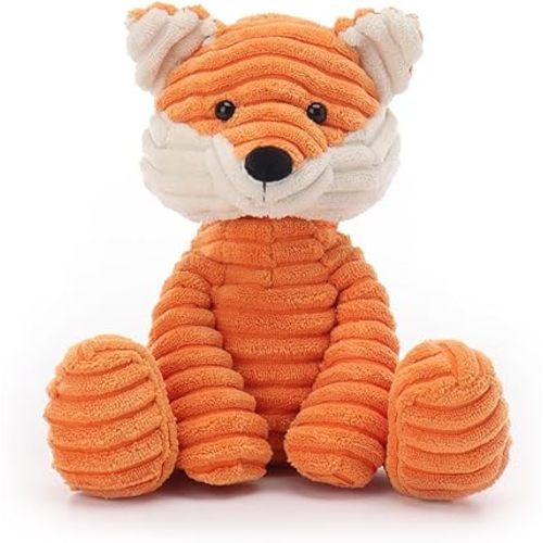 Apricot Lamb Toys Plush Corduroy Fox Stuffed Animal Soft Cuddly Perfect for Child (Corduroy Fox,8.5 Inches)
