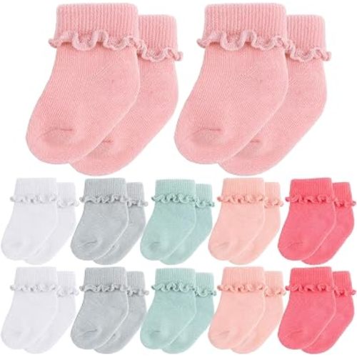 Toulite 12 Pair Preemie Newborn Baby Socks