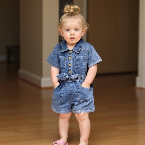 Toddler Girl Jumpsuit - Jean Romper