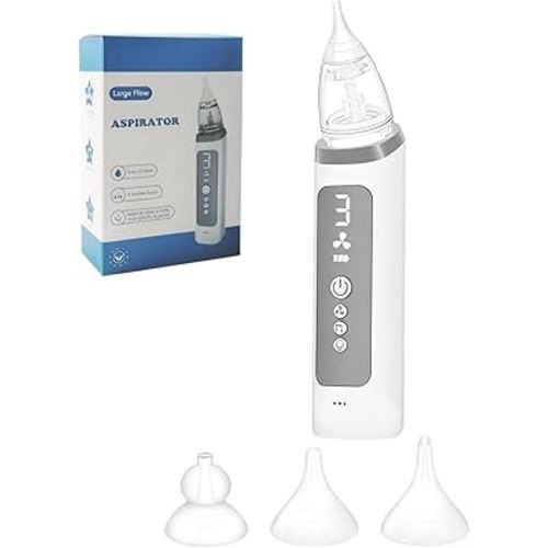 Child Aspirator Nasal with 3 Levels 3 Washingable Silicone Tips Built-in Music for Home Use only,Mucus Snot Nose Cleaner / Remover for Child use