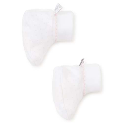 White/Pink New Kissy Dots Print Booties