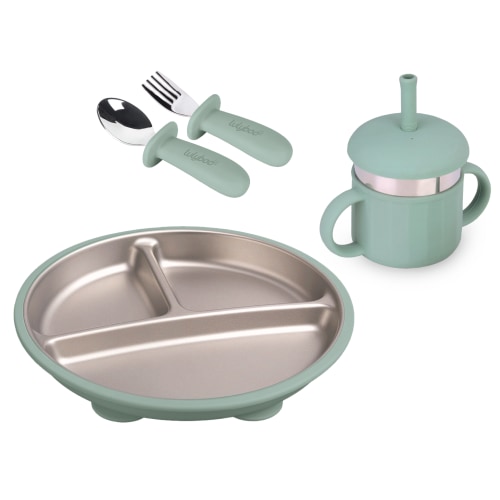 Stainless steel feeding set