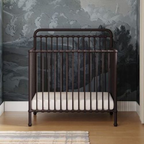 Namesake Winston 4-in-1 Convertible Mini Metal Crib - Vintage Iron
