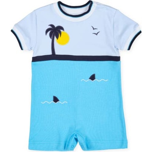 Knit Shortall With Ocean Scene, 18M