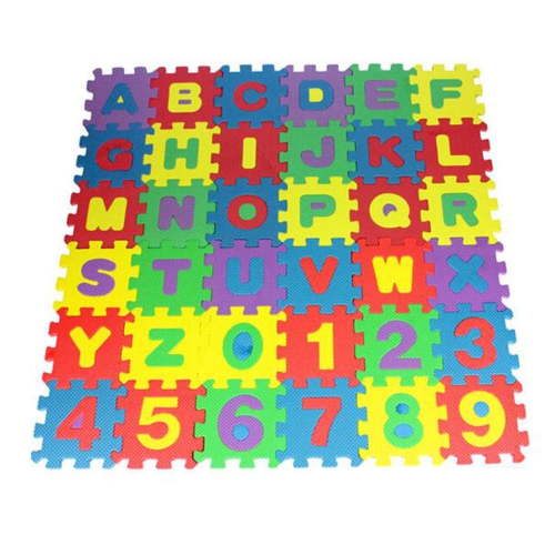Foam Play Mat 36-Piece Set - 9.84"x9.84" Interlocking EVA Floor Tiles with Alphabet & Numbers, Soft Reusable Puzzle Mat for Kids & Toddlers