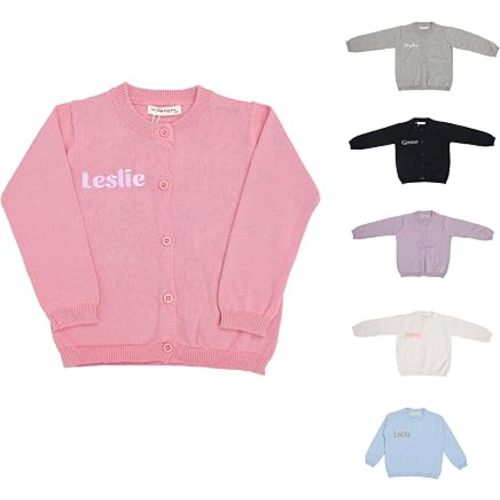 Personalized Children Sweater with Embroidered Name White