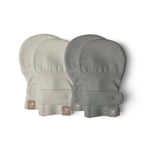 STAY ON 2-PACK MITTS | BOULDER + BIRCH — Bamboo Organic Cotton Blend, 0–6M