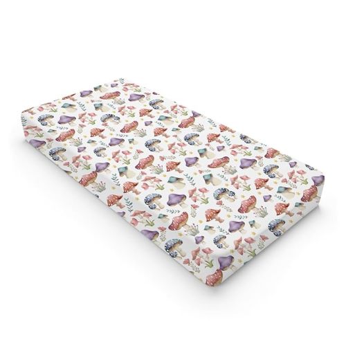 Watercolor Mushroom Baby Changing Pad Covers Colorful Mushroom Floral Leaves Baby Diaper Change Table Sheets for Boy Girl Fantasy Mushrooms Soft Breathable Stretch Changing Pad Table Mats 32''x16''