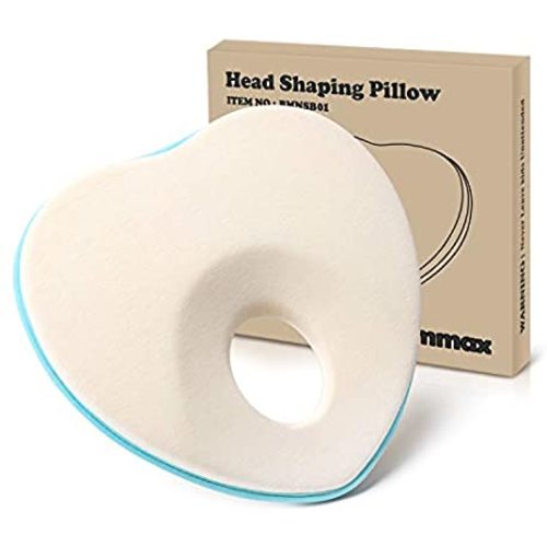 Bammax Baby Pillow Newborn, Baby Sleeping Pillow, Anti-Flat Head Pillow, Soft Breathable Memory Foam Head Shaping Pillow Prevent Flat Head Syndrome Head Support for Infant 0-12 Month