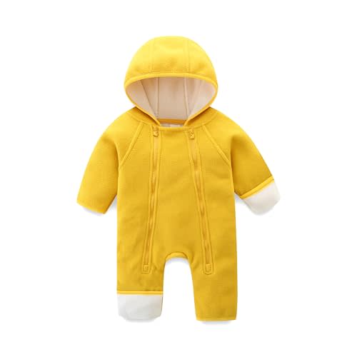 Newborn Baby Fleece Jumpsuit Girls Boys Winter Hooded Coverall Romper Cute Baby Snowsuit Clothes