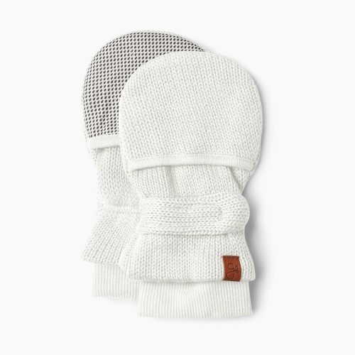 Goumi Kids Organic Cotton Knit Mitts - Milk, 0-3 Months