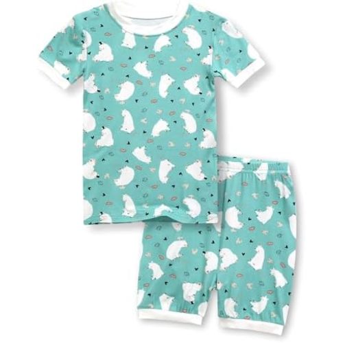 Vaenait Toddler Girls Boys Kids Girls Boys Animal Flower Patern Sleepwear Pajamas Summer Viscose Pjs