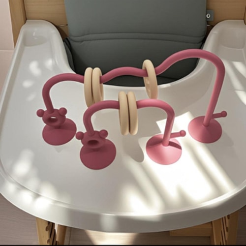 Bneseus 1 Set Silicone Baby Beads Toys, Suction Cup Baby Chair Desk Toys, Multi-Purpose Sensory Toys, Montessori Inspired Educational Toys For Infants | SHEIN USA