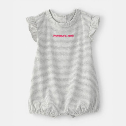 Baby Girl 'Momma's Mini' Short-Sleeve Romper - Grey | Carter's