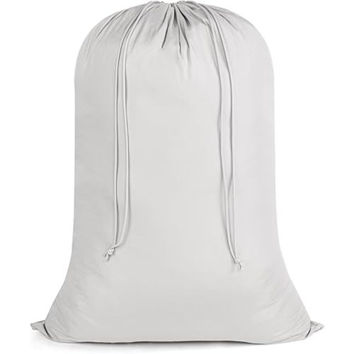 Laundry Bags Extra Large Heavy Duty, Nylon Travel Laundry Bag with Drawstring for Dirty Clothes, 28" x 40" Sleeping Bag Storage Sack, Basket Hamper Liner, Grey