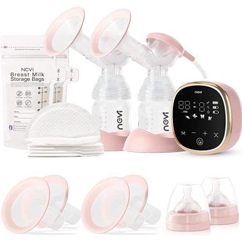 NCVI Electric Breast Pump 8782, Portable Hospital-Grade Double Pump with 4 Modes & 9 Levels, Anti-Backflow, Rechargeable Quiet Breastfeeding Pump for Efficient Comfortable Use at Home, Work or Travel