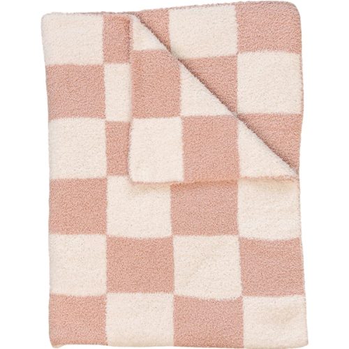 Pink Checkered Plush Blanket – SBG Co.