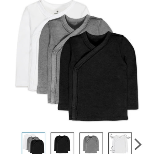 3-Pack Organic Cotton Long Sleeve Side-Snap Kimono Tops | Honest Baby Clothing
