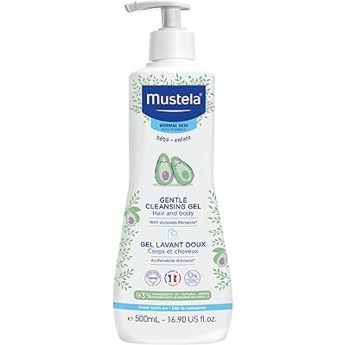 Mustela Baby Gentle Cleansing Gel - Baby Hair & Body Wash - with Natural Avocado fortified with Vitamin B5 - Biodegradable Formula & Tear-Free - 1 or 2-Pack - Various Sizes