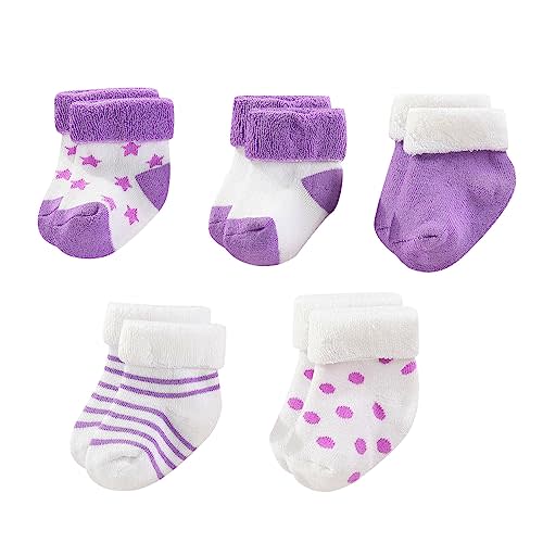 MAMIMAKA Unisex Baby Terry Socks 5-Pack for Baby boy and girl 0-12 Months Warm Cotton Socks