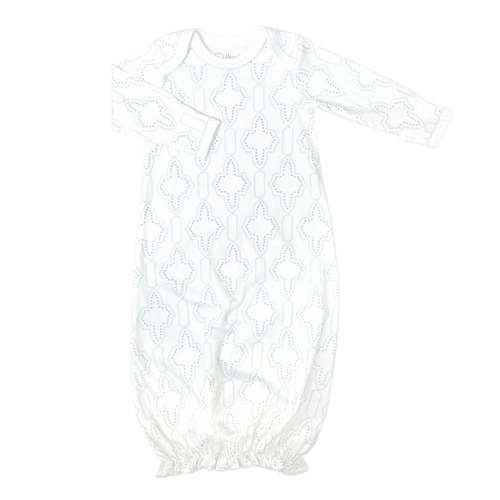 Pima Infant Gown with Blue Lattice pattern - Heyward House