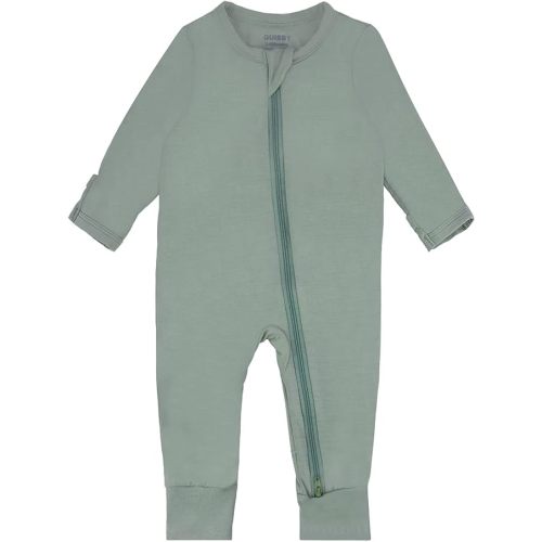 GUISBY Baby Footless Rompers, Rayon Pajamas 2 Way Zipper with Long Sleeve Sleeper