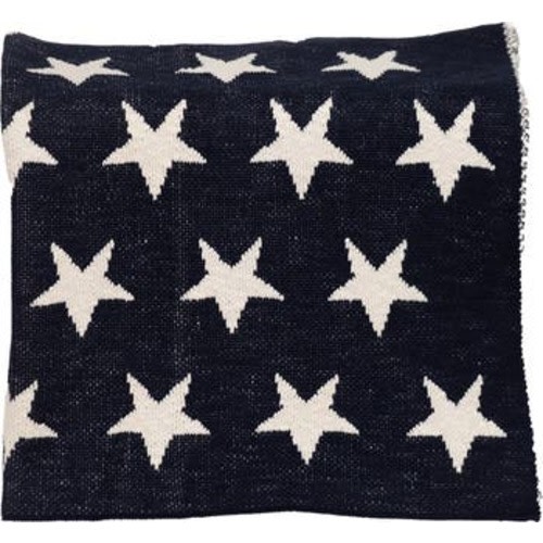 Starry Starry Night Transitional Navy Blue Knitted 32" x 40" Baby Blanket