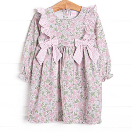 Gingham Gardenias Dress, Pink – Stitchy Fish