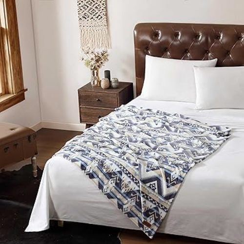 Wrangler - Throw Blanket, Ultra-Soft Plush Bedding, Throw Blanket for Couch or Bed (Jesse Blue, 50" x 70")