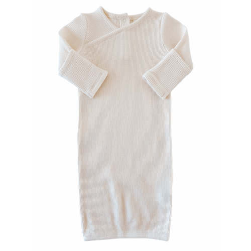 Organic Waffle Gown, Snow