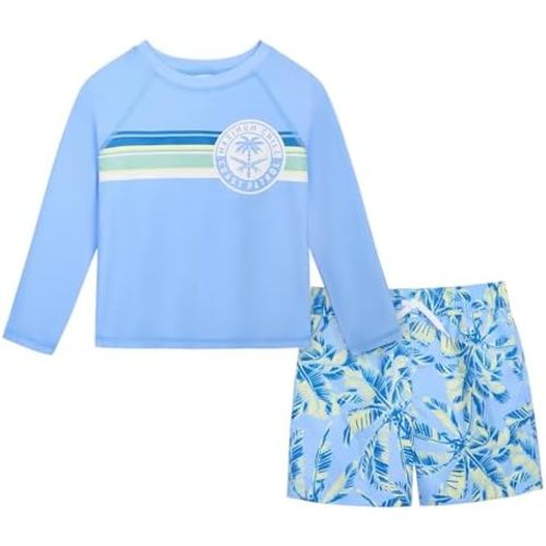 OSHKOSH B'GOSH Toddlers and Baby Boys' Swimsuit Trunk and Rashguard Set