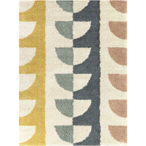 George Oliver Lubert Multicolor Modern Shag Area Rug | Wayfair